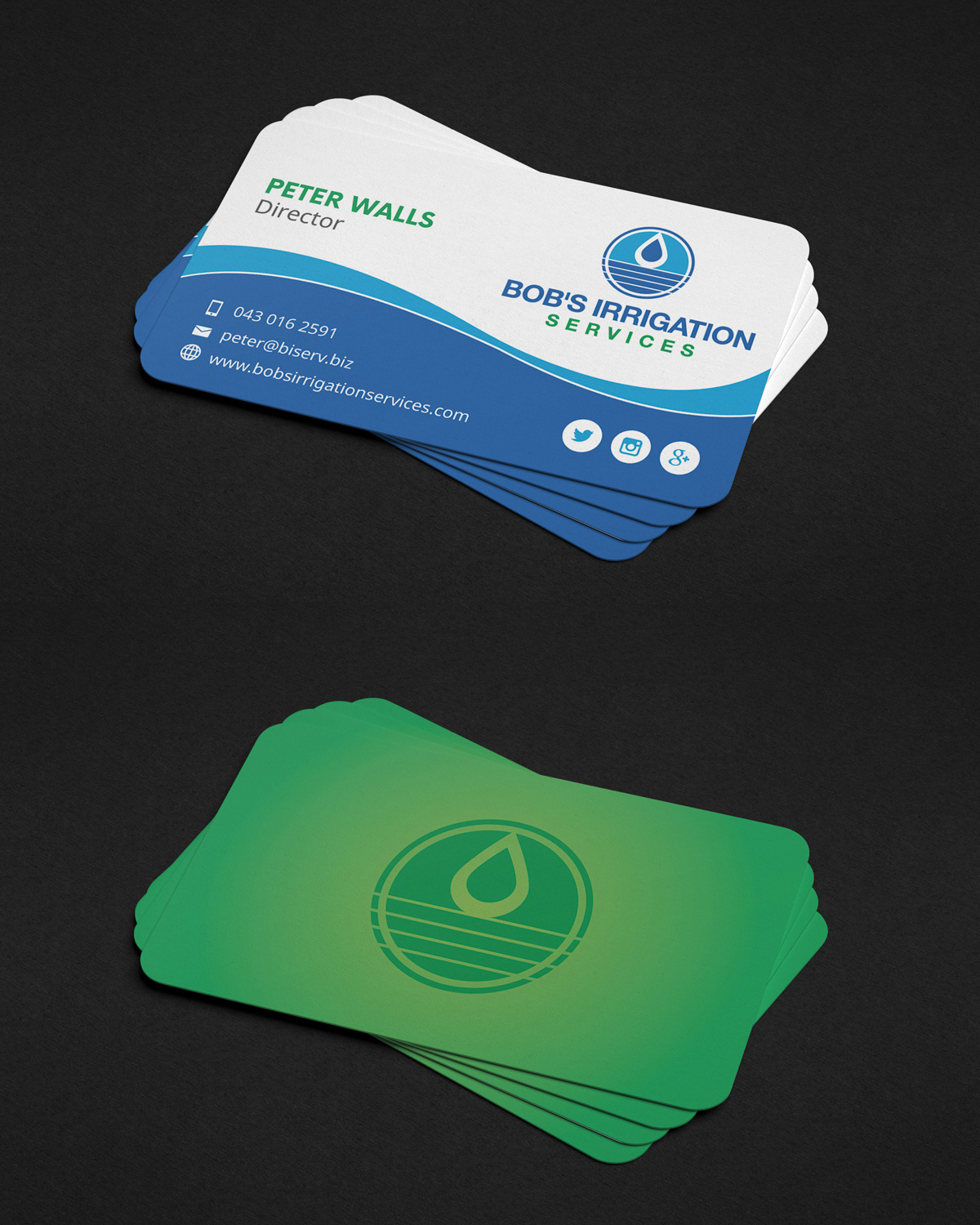 Business Card Design by JK18 for Bob's Irrigation Services | Design #15794436
