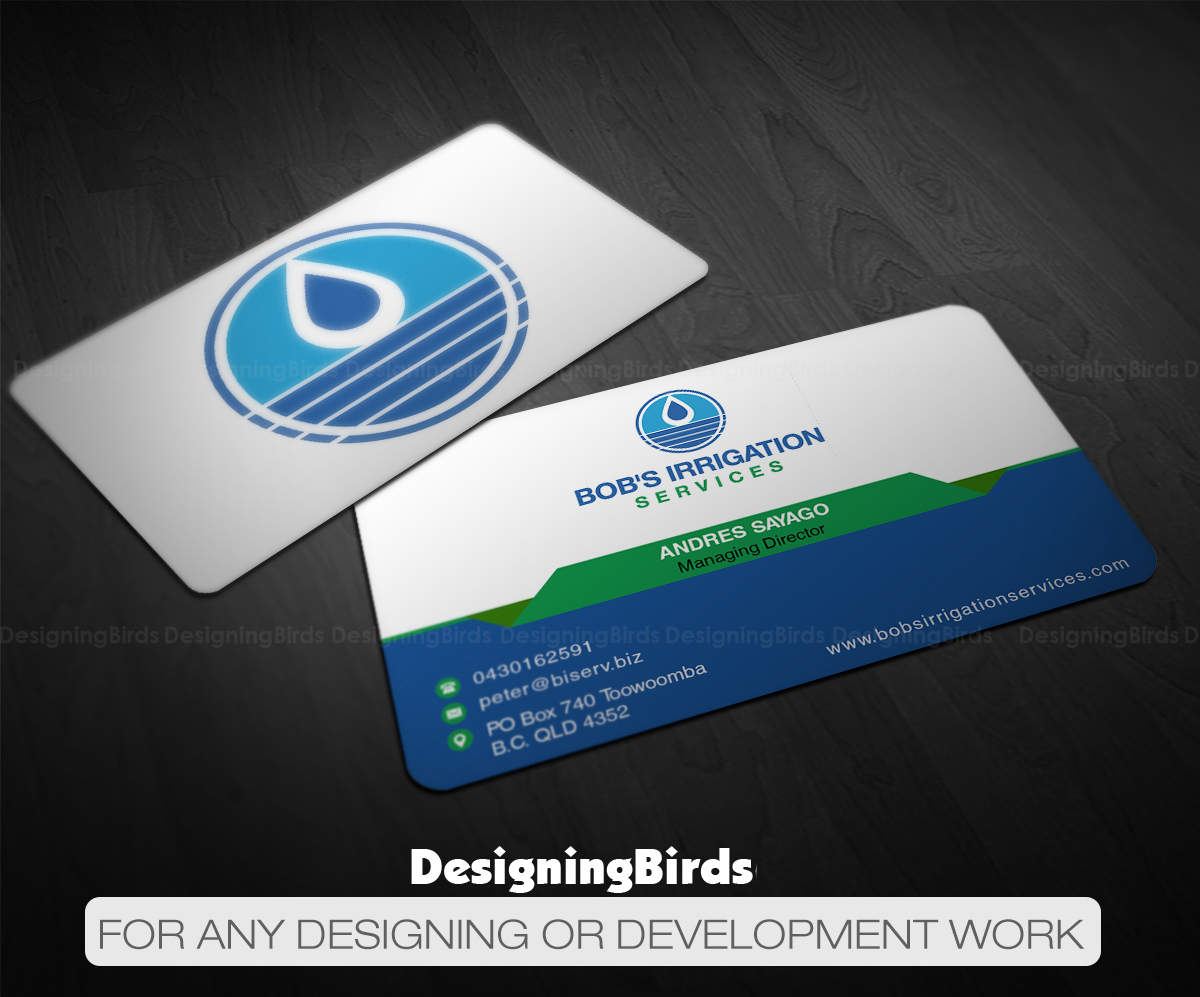 Business Card Design by Designing Birds for Bob's Irrigation Services | Design #15796779