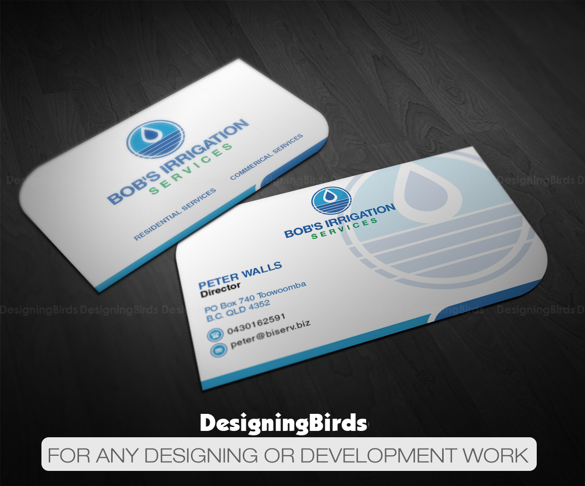 Business Card Design by Designing Birds for Bob's Irrigation Services | Design #15799179