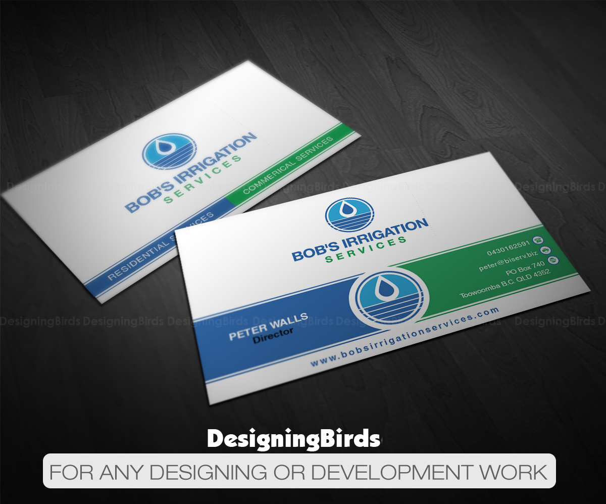 Business Card Design by Designing Birds for Bob's Irrigation Services | Design #15803564