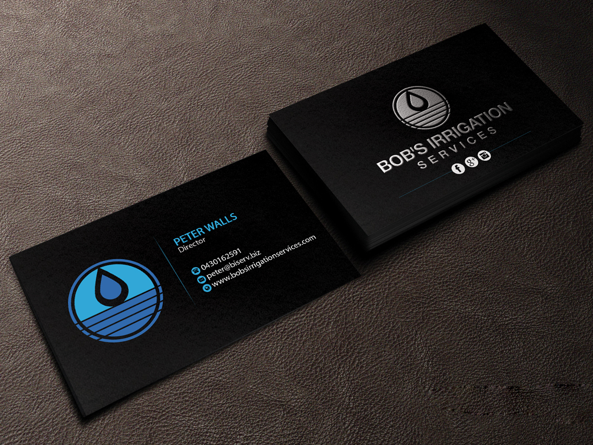 Business Card Design by Creations Box 2015 for Bob's Irrigation Services | Design #15800851