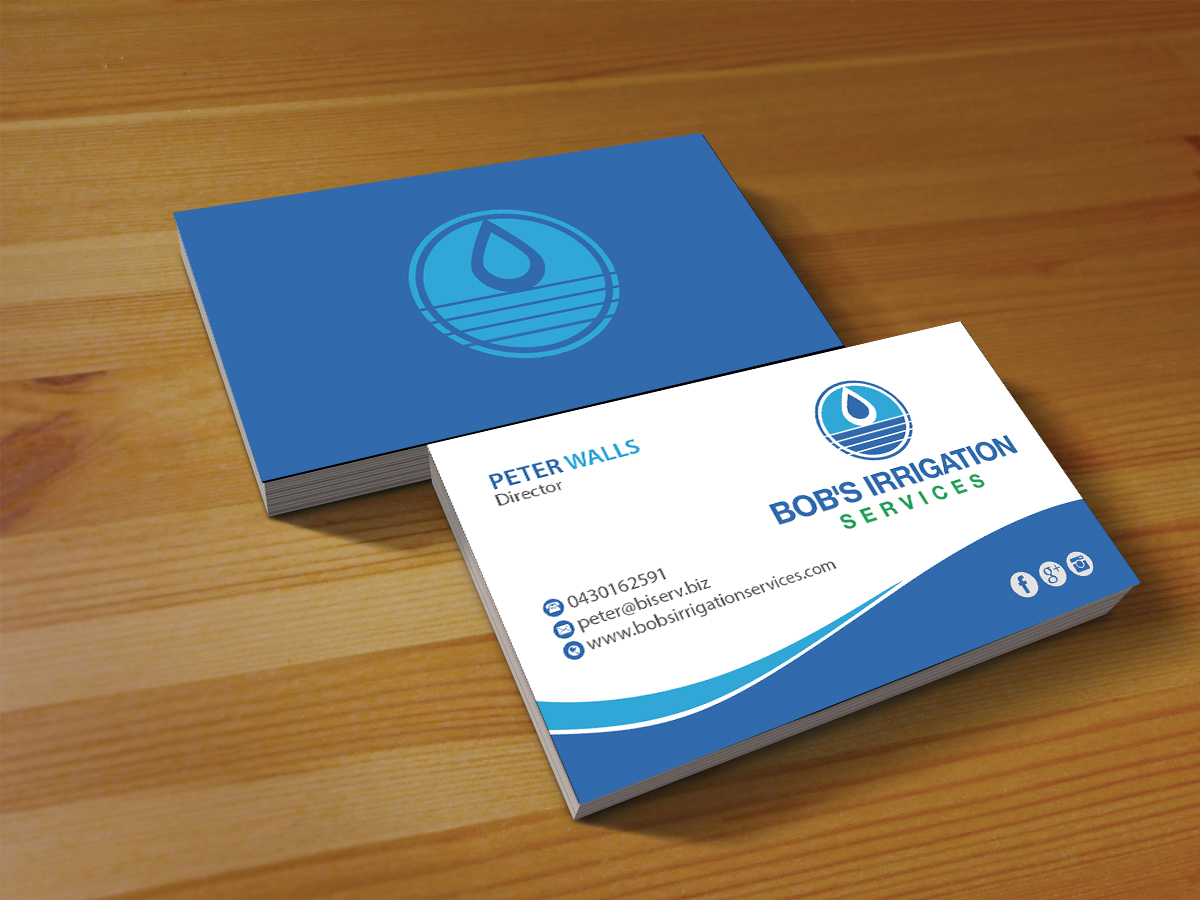 Business Card Design by Creations Box 2015 for Bob's Irrigation Services | Design #15800854