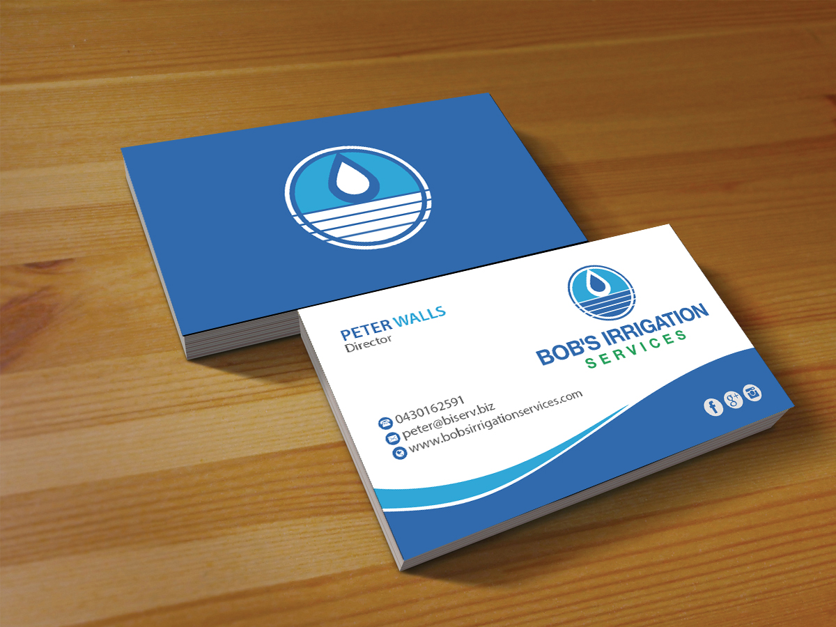 Business Card Design by Creations Box 2015 for Bob's Irrigation Services | Design #15800855