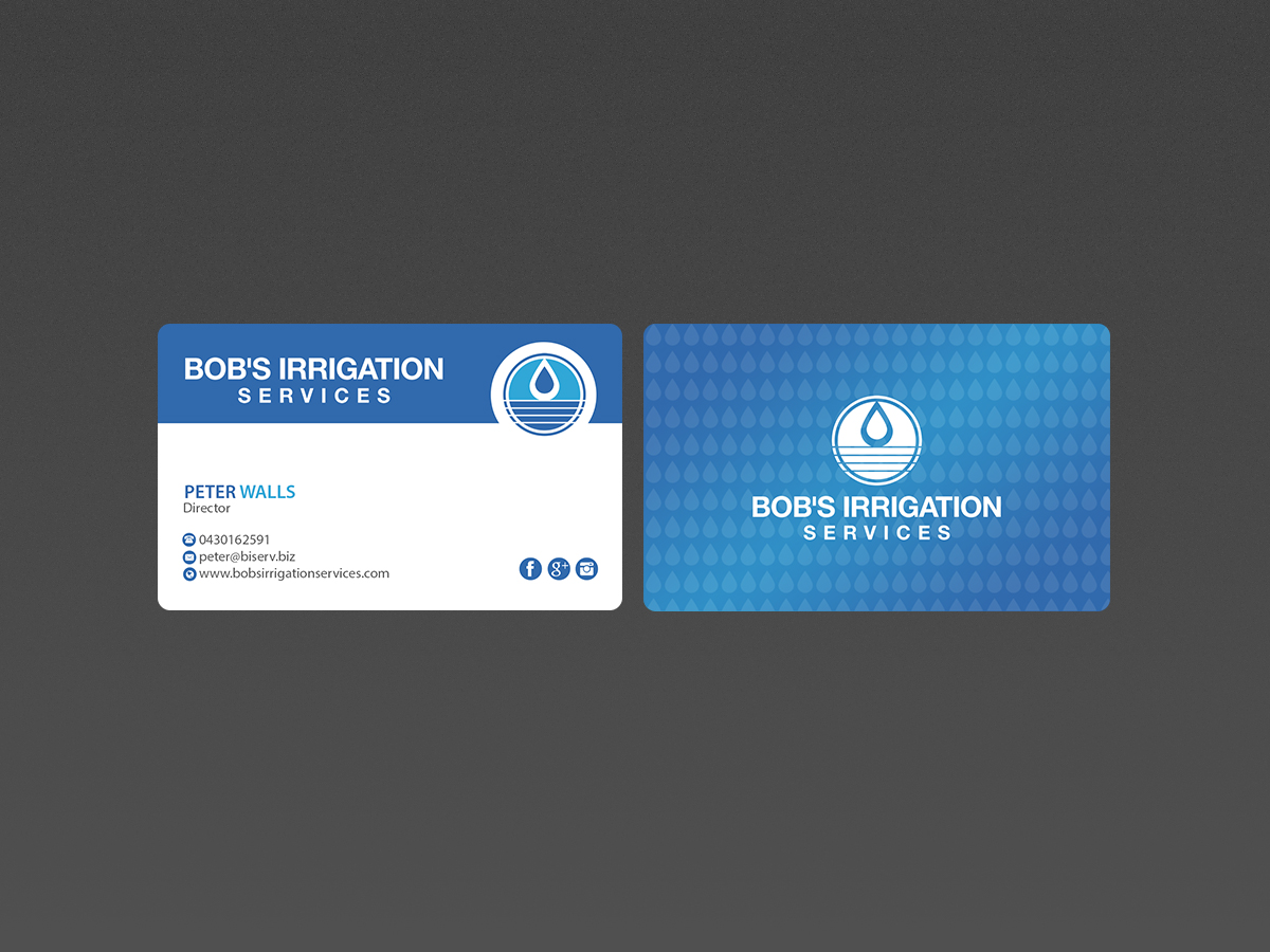 Design de Carte de Visite par Creations Box 2015 pour Bob's Irrigation Services | Design #15800867