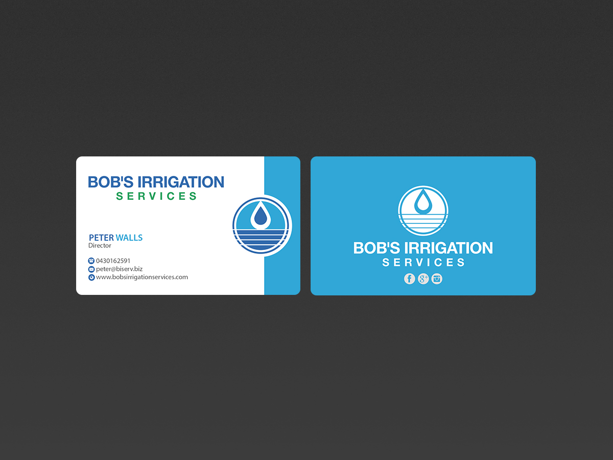 Business Card Design by Creations Box 2015 for Bob's Irrigation Services | Design #15800868