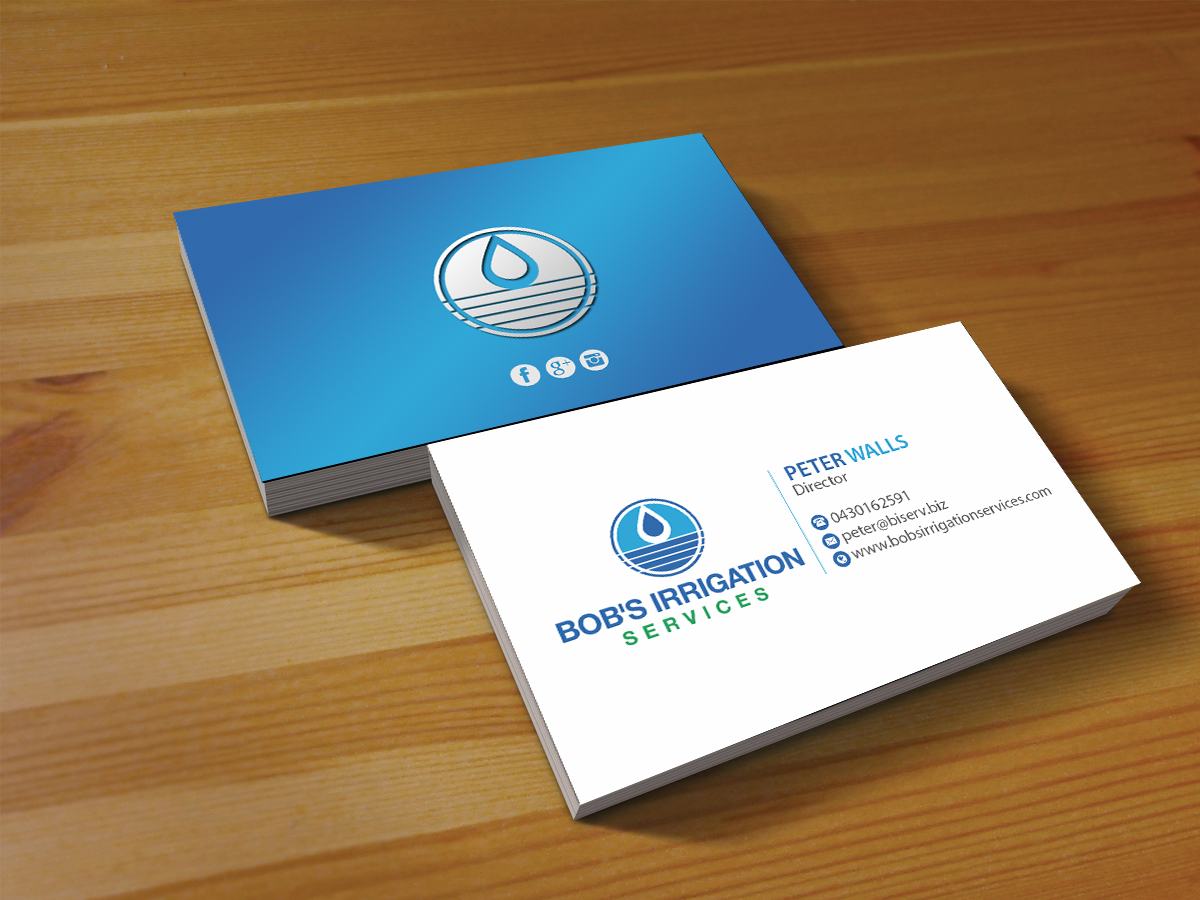 Diseño de Tarjeta de Presentación por Creations Box 2015 para Bob's Irrigation Services | Diseño #15800870