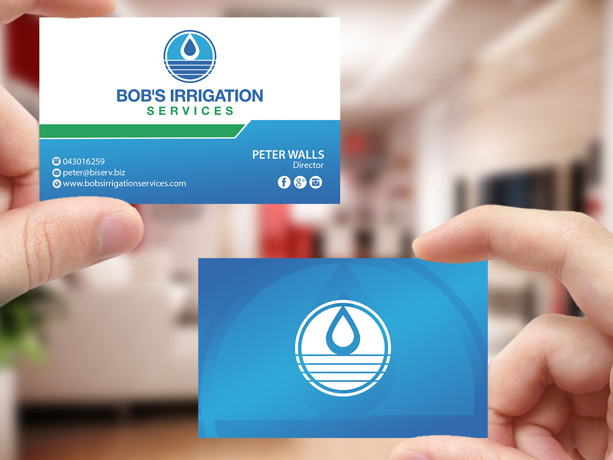 Visitenkarten-Design von Creations Box 2015 für Bob's Irrigation Services | Design #15800889