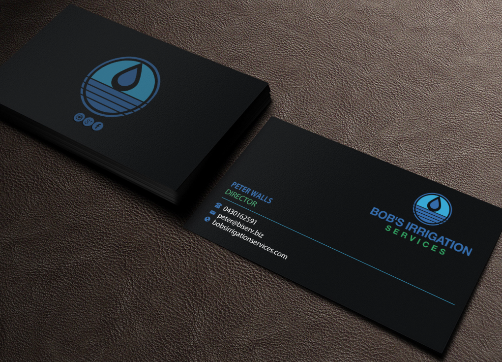 Business Card Design by Brand aid for Bob's Irrigation Services | Design #15797717