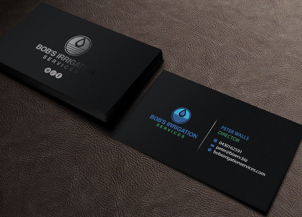 Business Card Design by Brand aid for Bob's Irrigation Services | Design #15797723