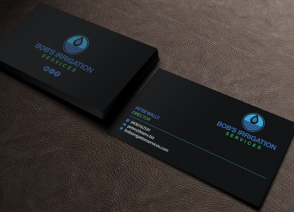 Business Card Design by Brand aid for Bob's Irrigation Services | Design #15797727