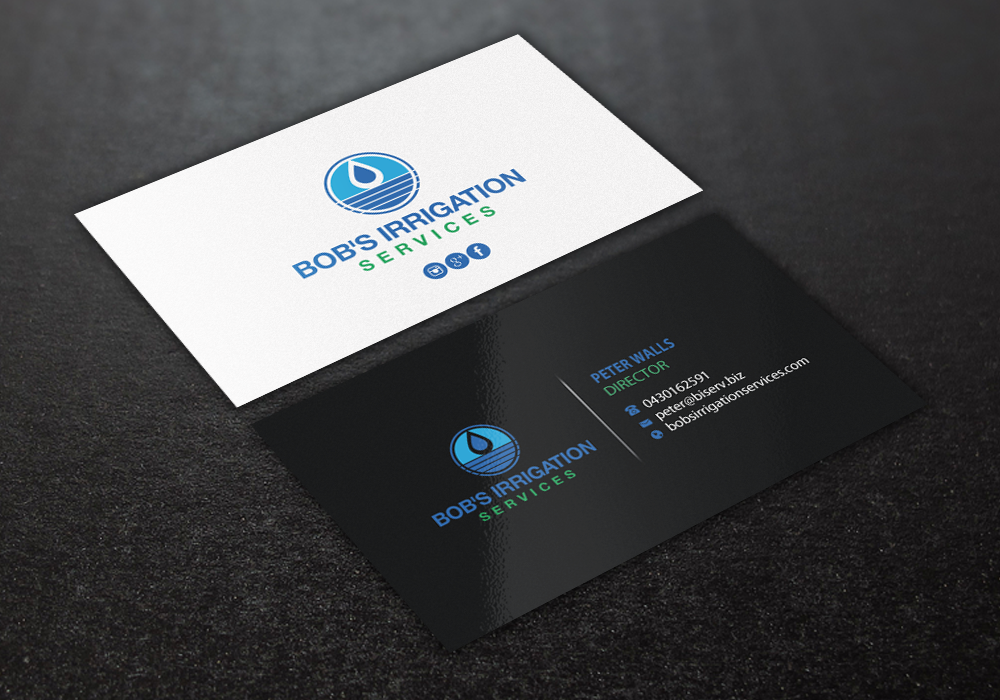 Business Card Design by Brand aid for Bob's Irrigation Services | Design #15805534