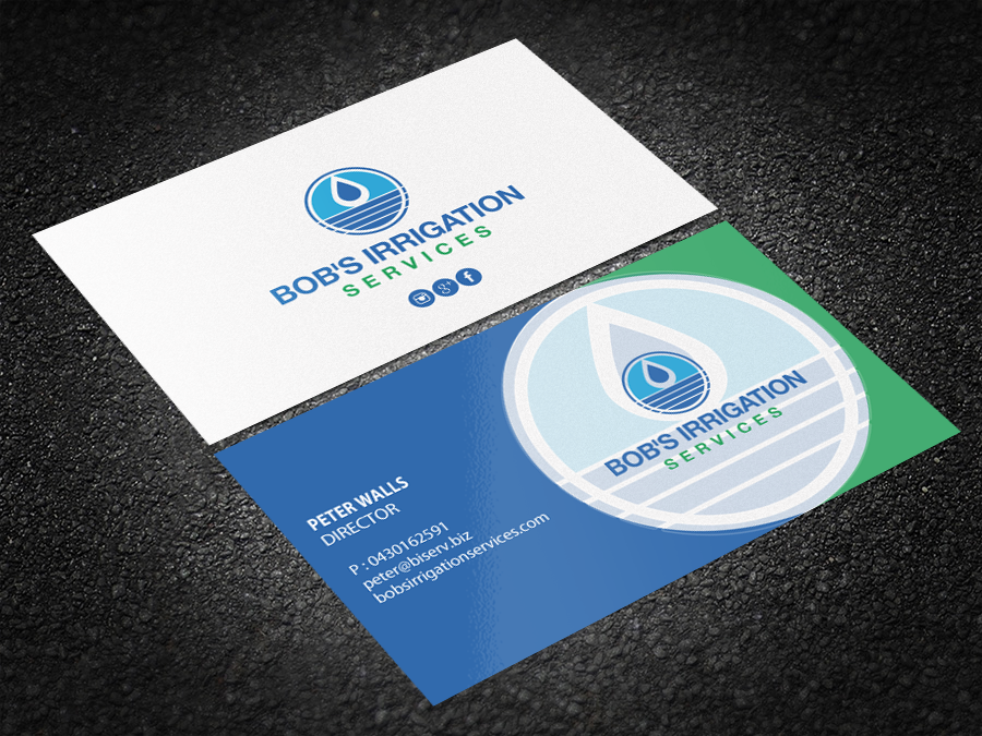 Business Card Design by Brand aid for Bob's Irrigation Services | Design #15805548