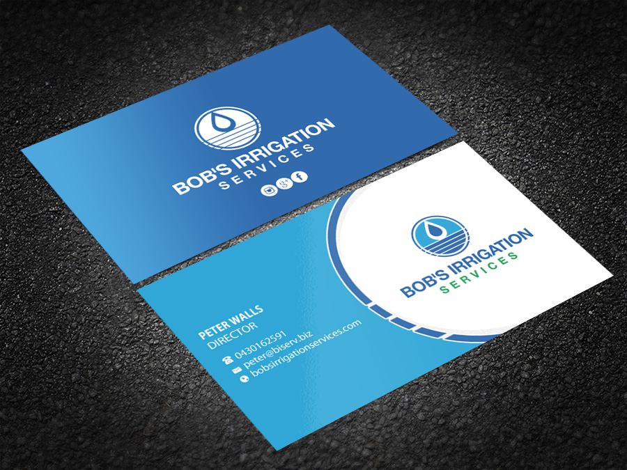 Business Card Design by Brand aid for Bob's Irrigation Services | Design #15805559