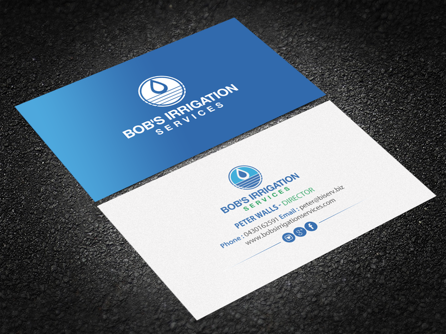 Business Card Design by Brand aid for Bob's Irrigation Services | Design #15805560