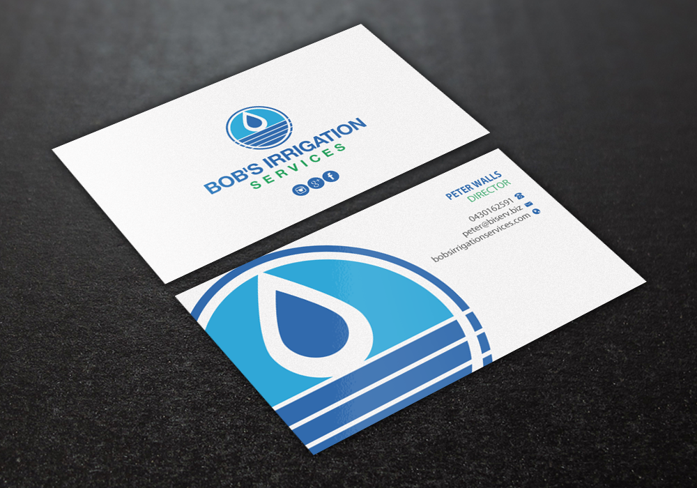 Business Card Design by Brand aid for Bob's Irrigation Services | Design #15805571