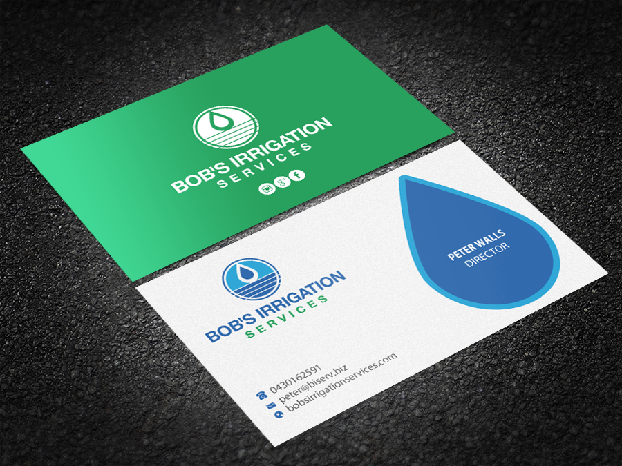 Business Card Design by Brand aid for Bob's Irrigation Services | Design #15808661