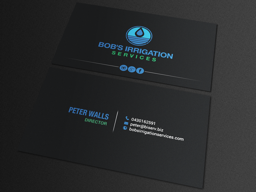 Business Card Design by chandrayaan.creative for Bob's Irrigation Services | Design #15797628