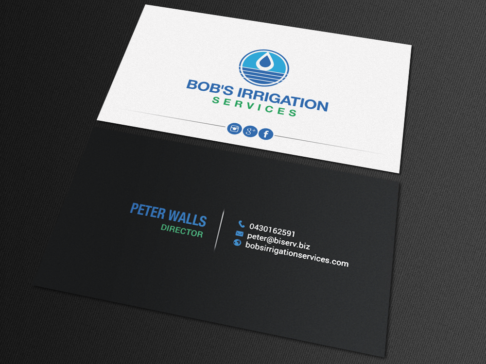 Business Card Design by chandrayaan.creative for Bob's Irrigation Services | Design #15797630