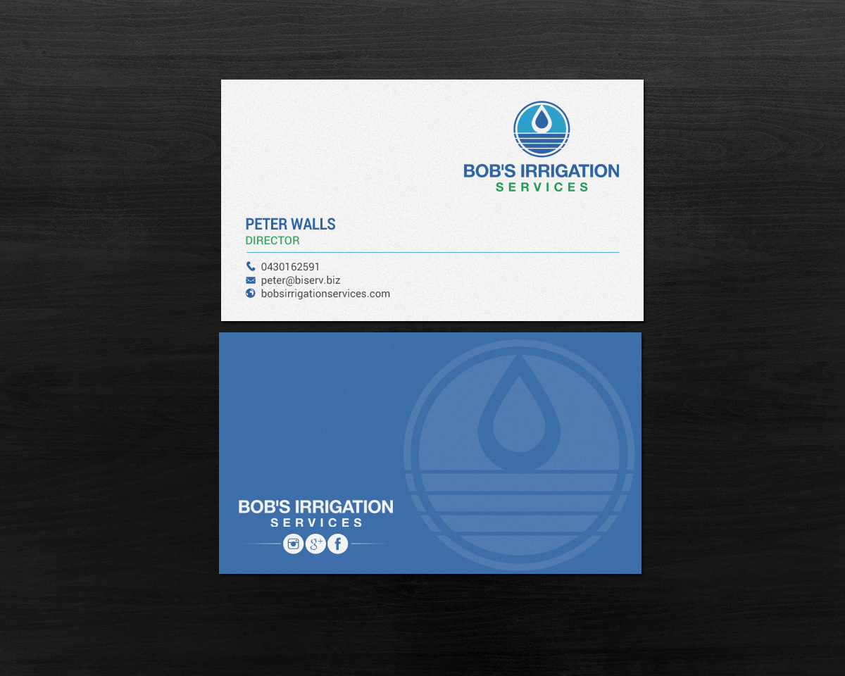 Diseño de Tarjeta de Presentación por chandrayaan.creative para Bob's Irrigation Services | Diseño #15797633