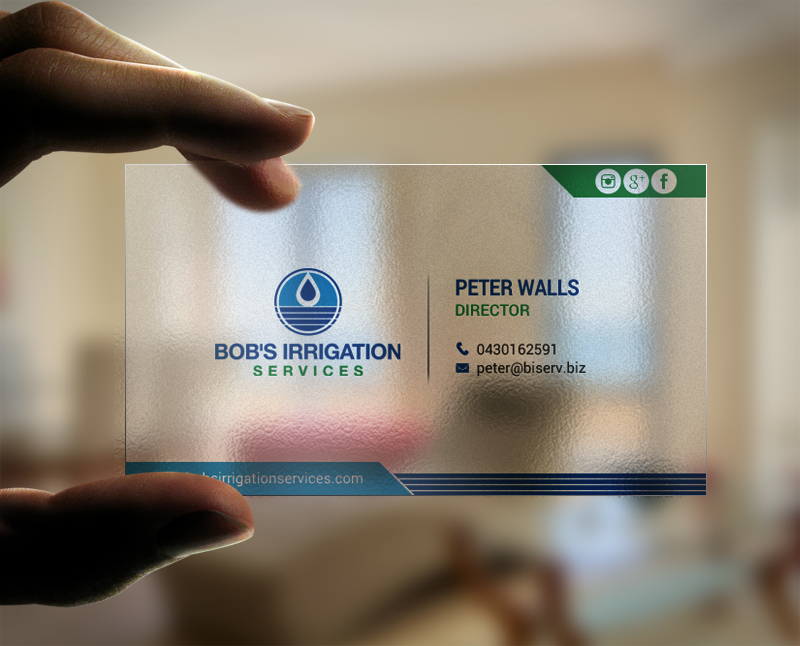 Business Card Design by chandrayaan.creative for Bob's Irrigation Services | Design #15805578