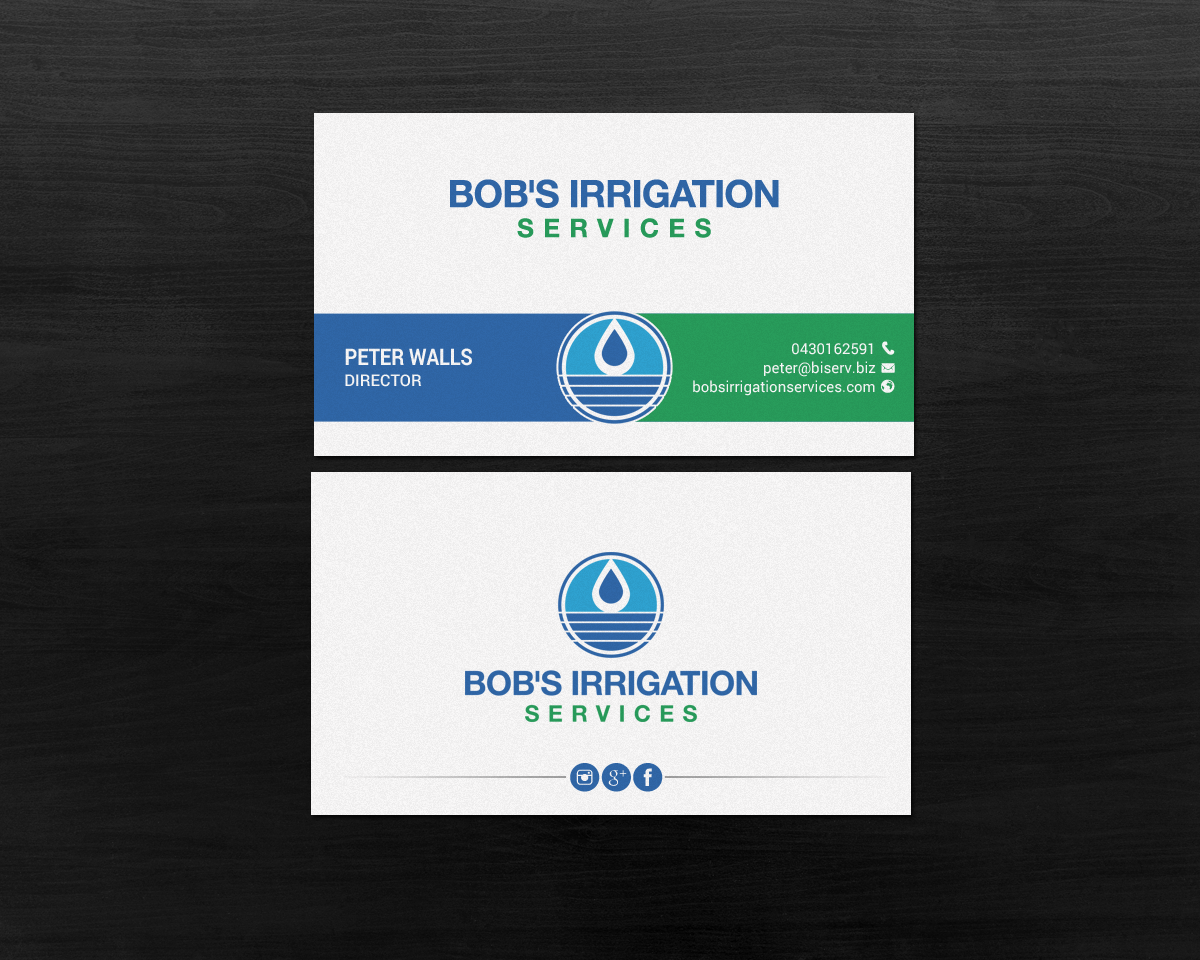 Business Card Design by chandrayaan.creative for Bob's Irrigation Services | Design #15807767