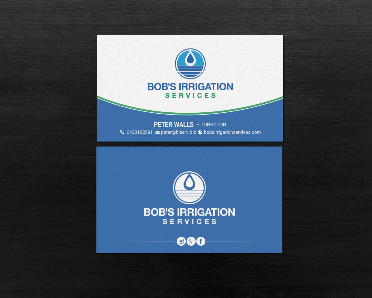 Business Card Design by chandrayaan.creative for Bob's Irrigation Services | Design #15807800
