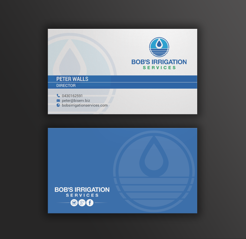 Diseño de Tarjeta de Presentación por chandrayaan.creative para Bob's Irrigation Services | Diseño #15818644