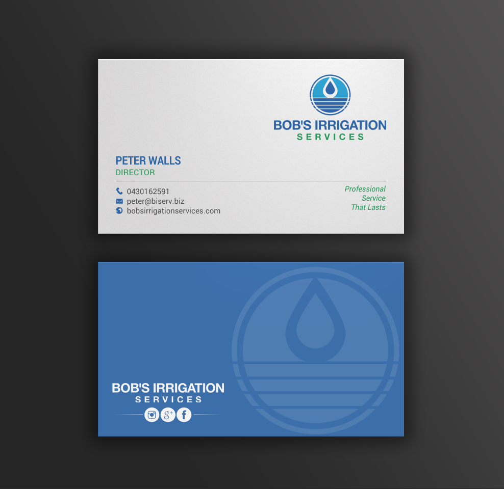 Visitenkarten-Design von chandrayaan.creative für Bob's Irrigation Services | Design #15818733