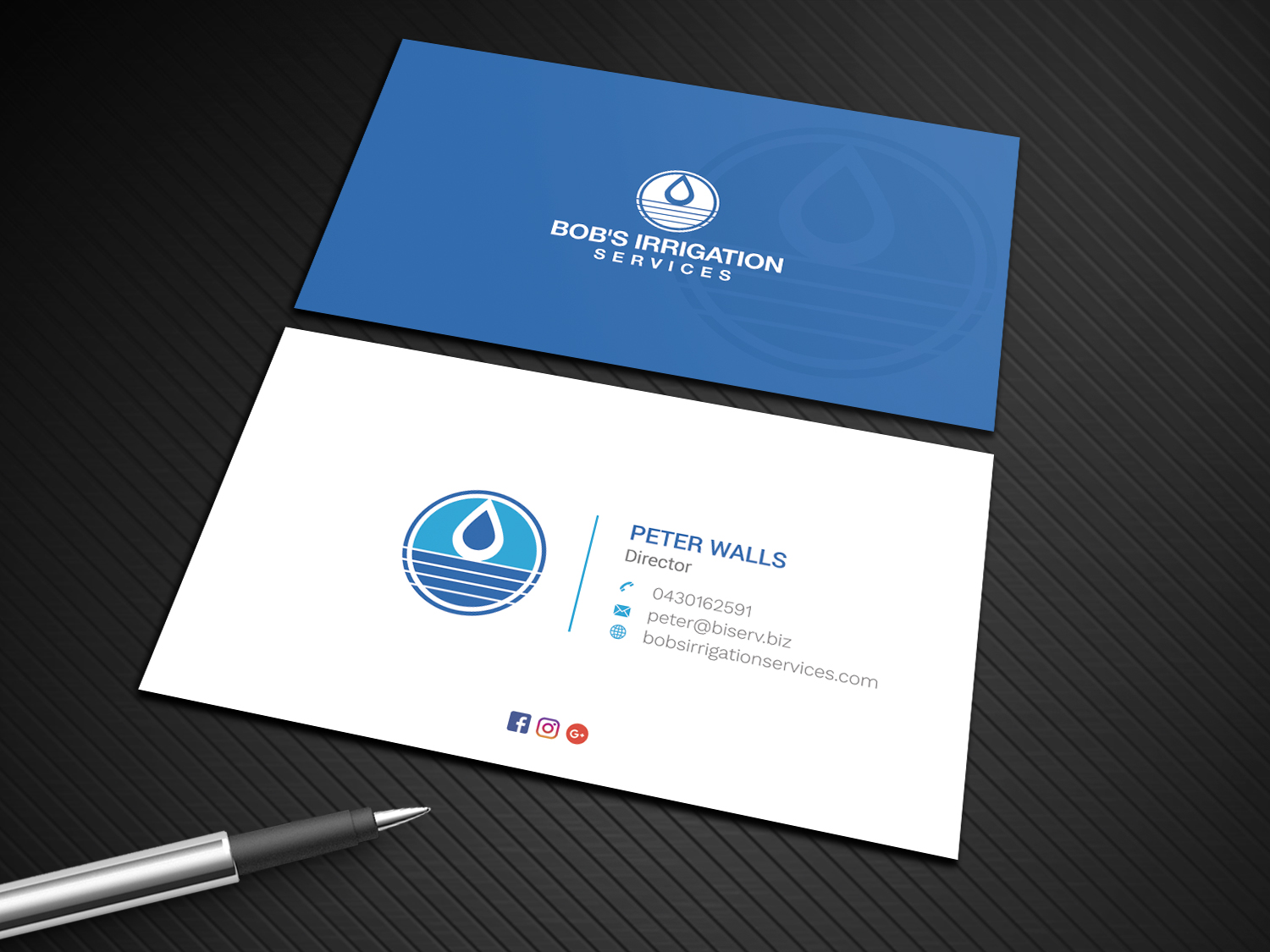 Business Card Design by Graphic Flame for Bob's Irrigation Services | Design #15796897