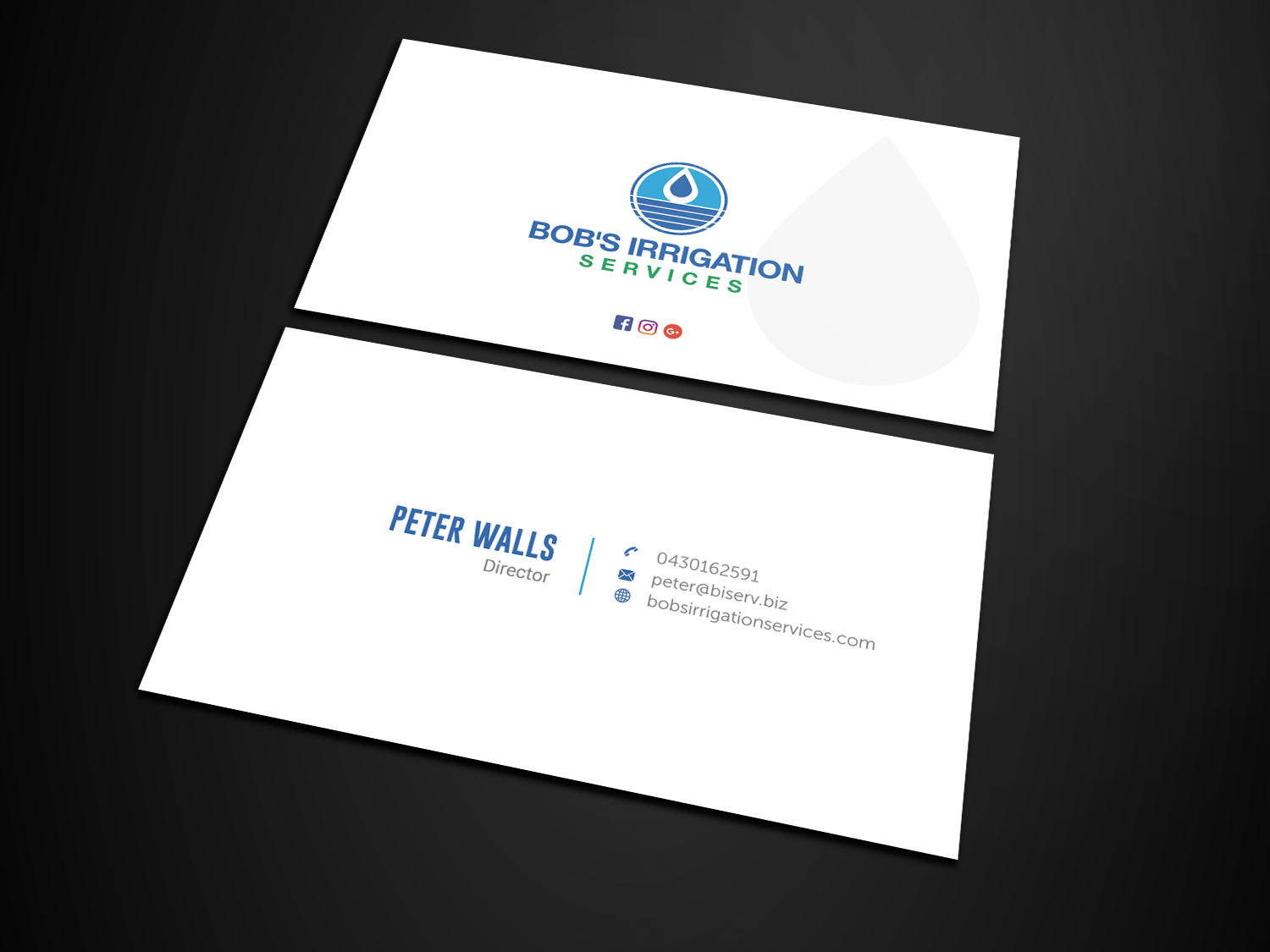 Business Card Design by Graphic Flame for Bob's Irrigation Services | Design #15796951