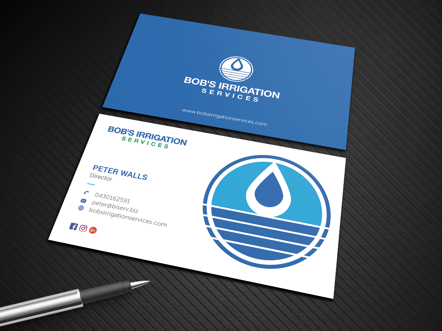 Business Card Design by Graphic Flame for Bob's Irrigation Services | Design #15796954