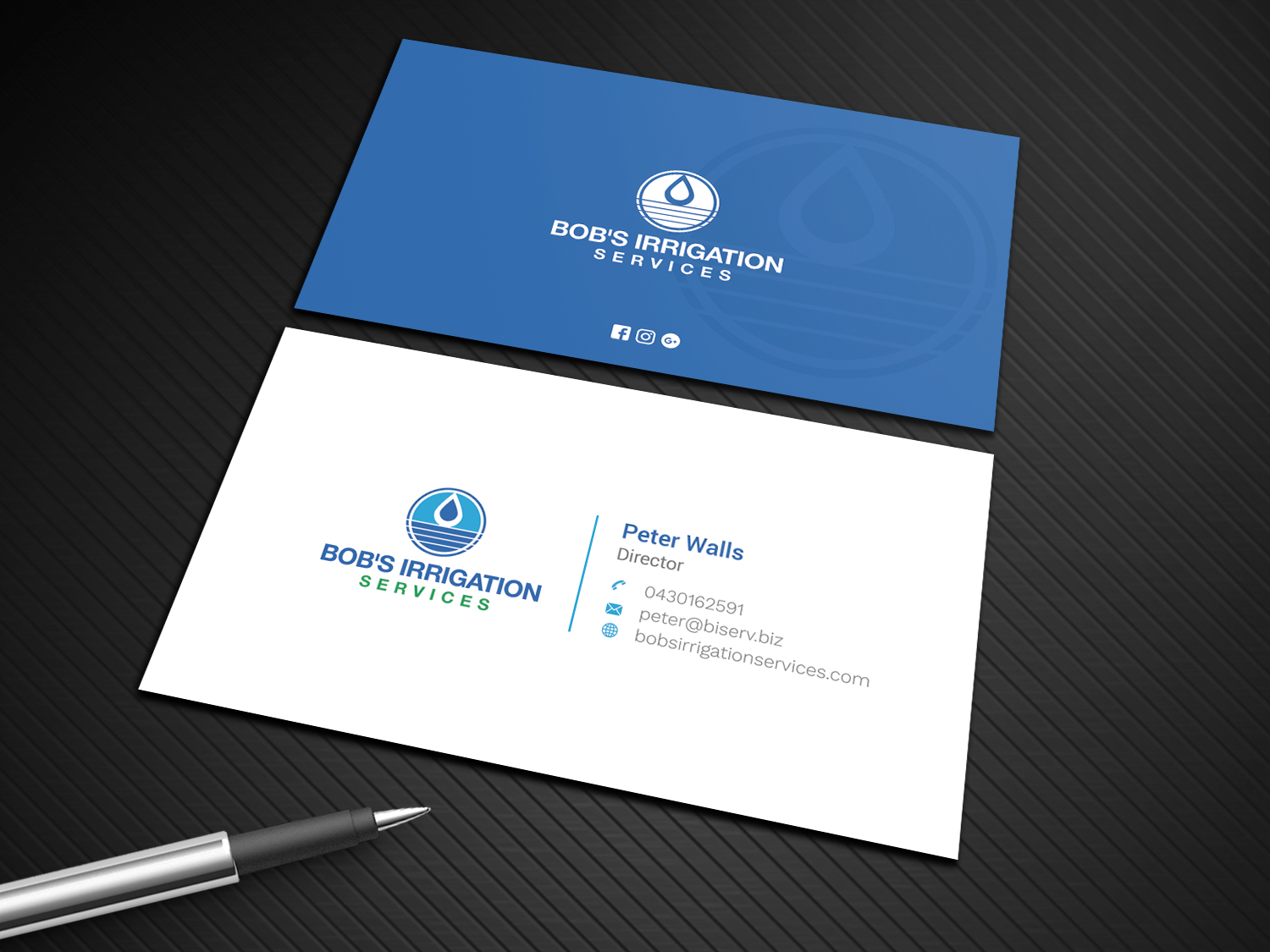 Business Card Design by Graphic Flame for Bob's Irrigation Services | Design #15806230
