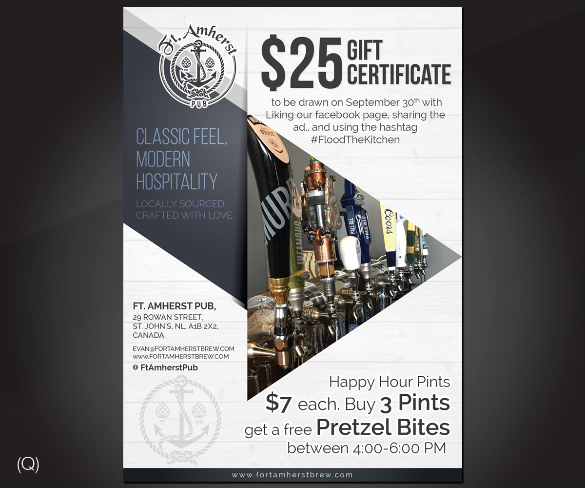 Werbe-Design von Designanddevelopment für Ft. Amherst Brewpub | Design: #15925778