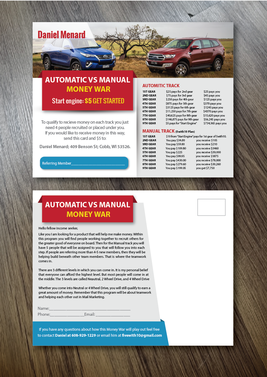 Postcard Design by alex989 for 5with10 | Design #15828795