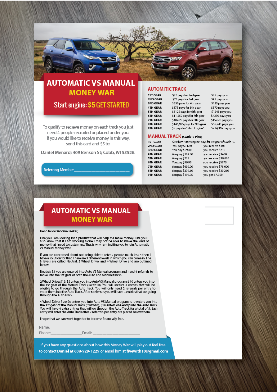 Postcard Design by alex989 for 5with10 | Design #15836273