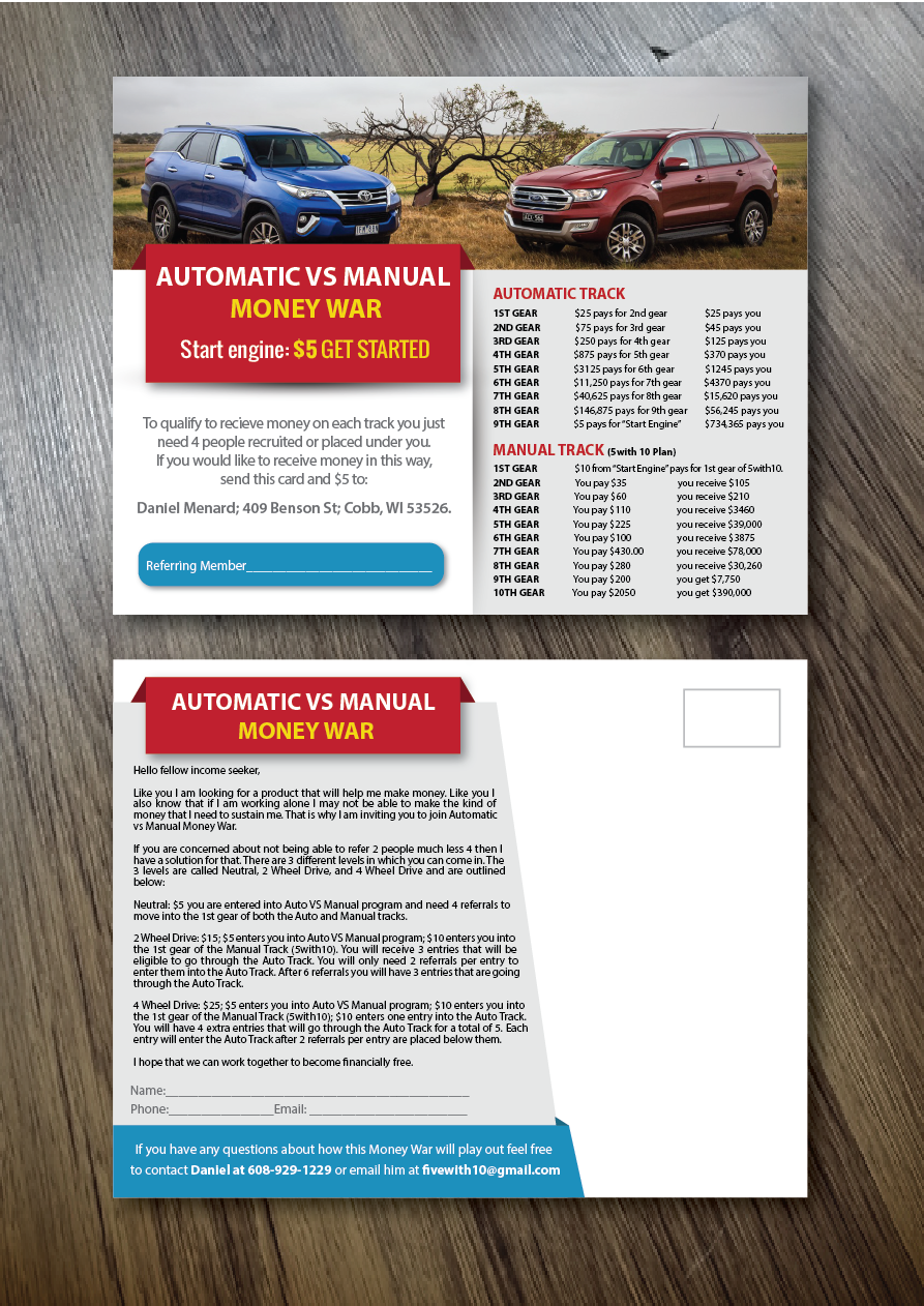 Postcard Design by alex989 for 5with10 | Design #15854255