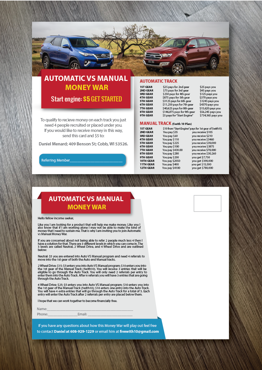 Postcard Design by alex989 for 5with10 | Design #15854256