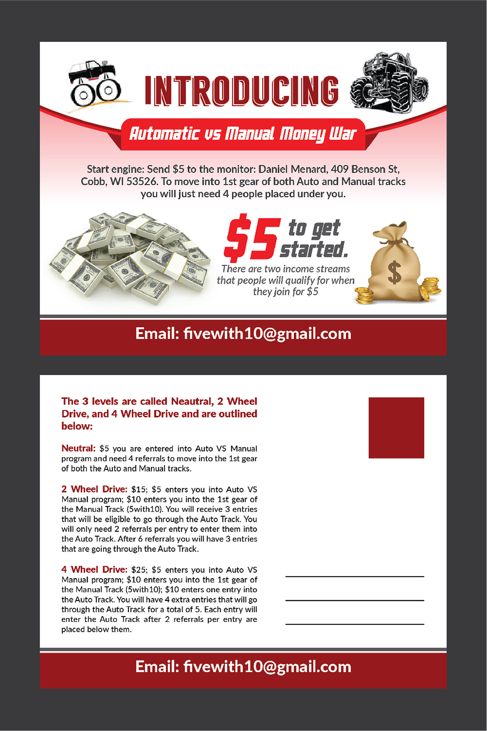 Postcard Design by Deziners Zone for 5with10 | Design #15820970