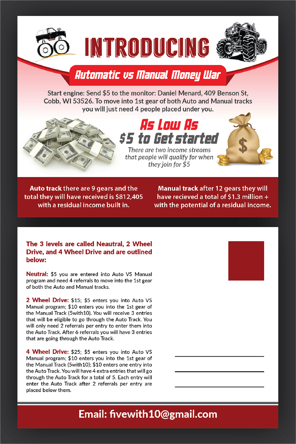 Postcard Design by Deziners Zone for 5with10 | Design #15822430