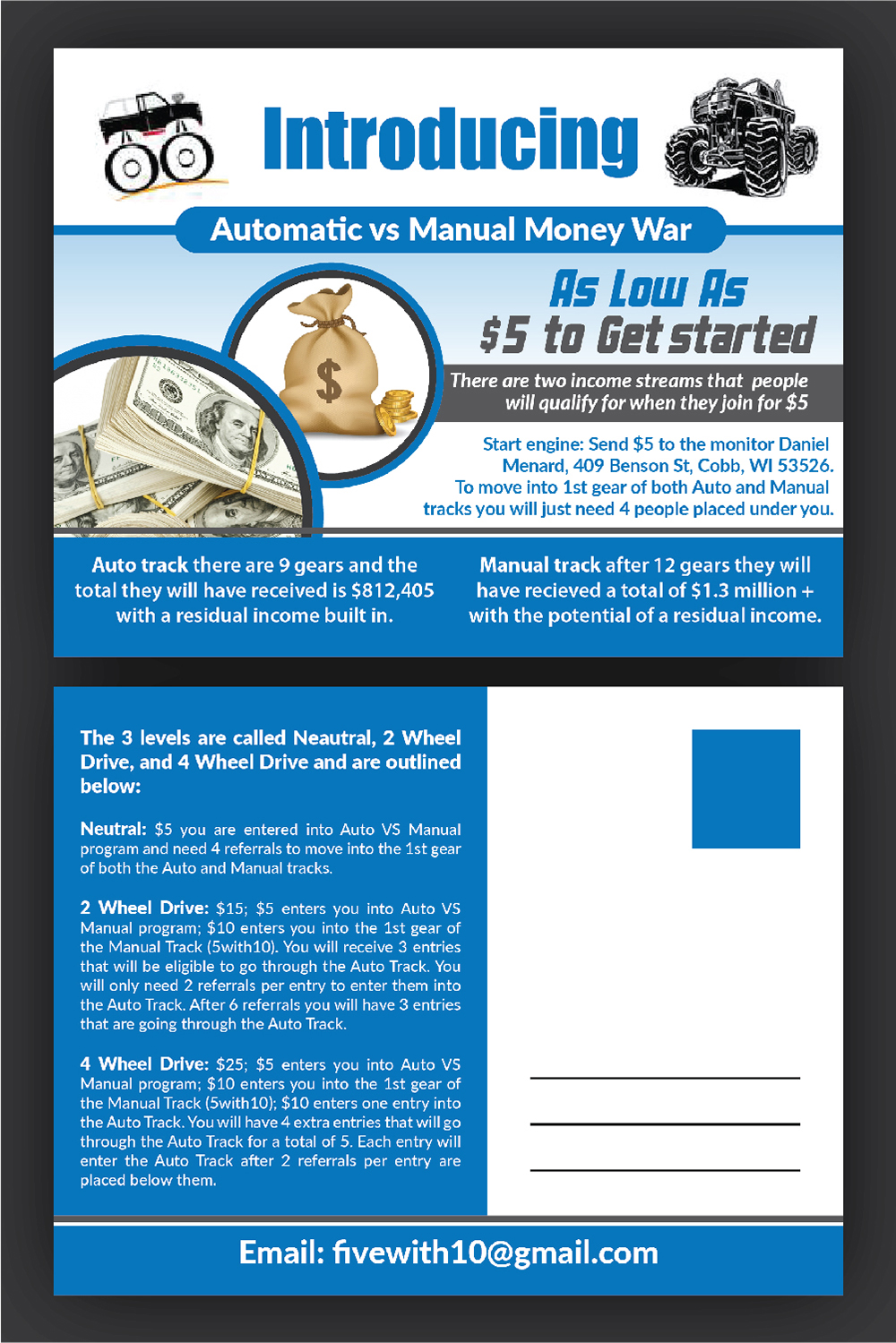 Postcard Design by Deziners Zone for 5with10 | Design #15822432