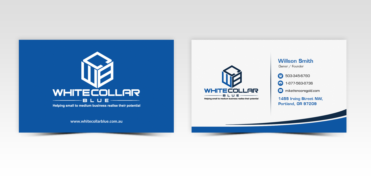 Business Card Design by Pointless Pixels India for WhiteCollarBlue | Design #15793947