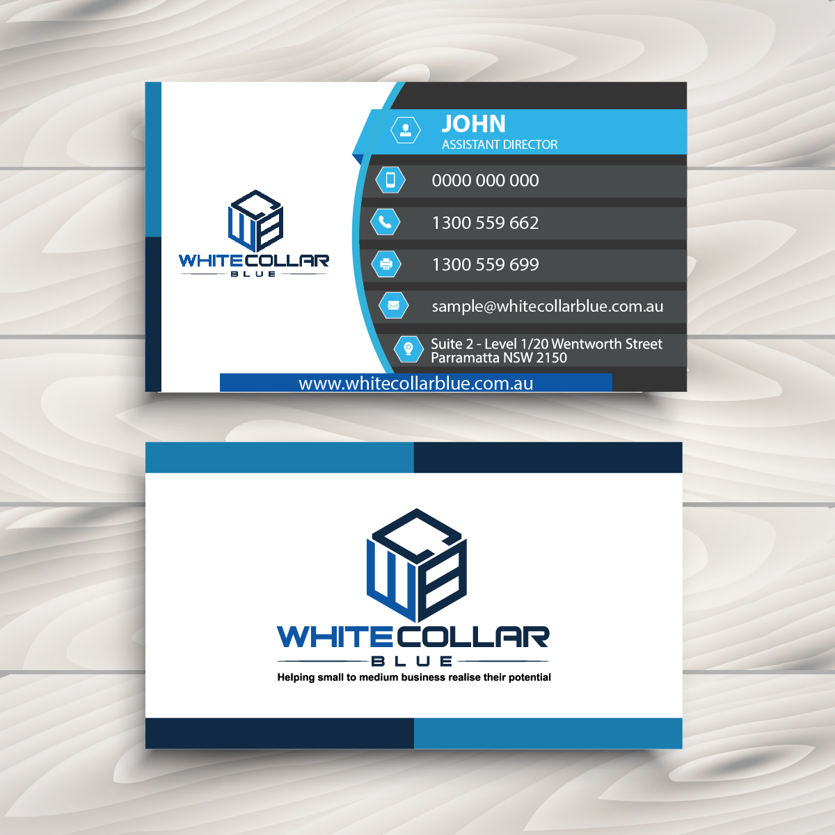 Diseño de Tarjeta de Presentación por jarifali123 para WhiteCollarBlue | Diseño #15870444