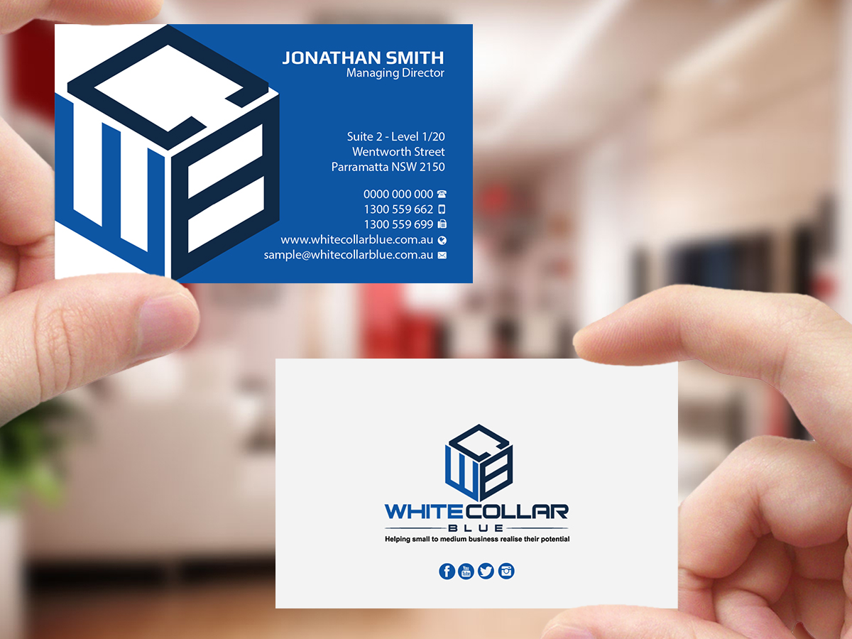 Visitenkarten-Design von Creations Box 2015 für WhiteCollarBlue | Design #15796104
