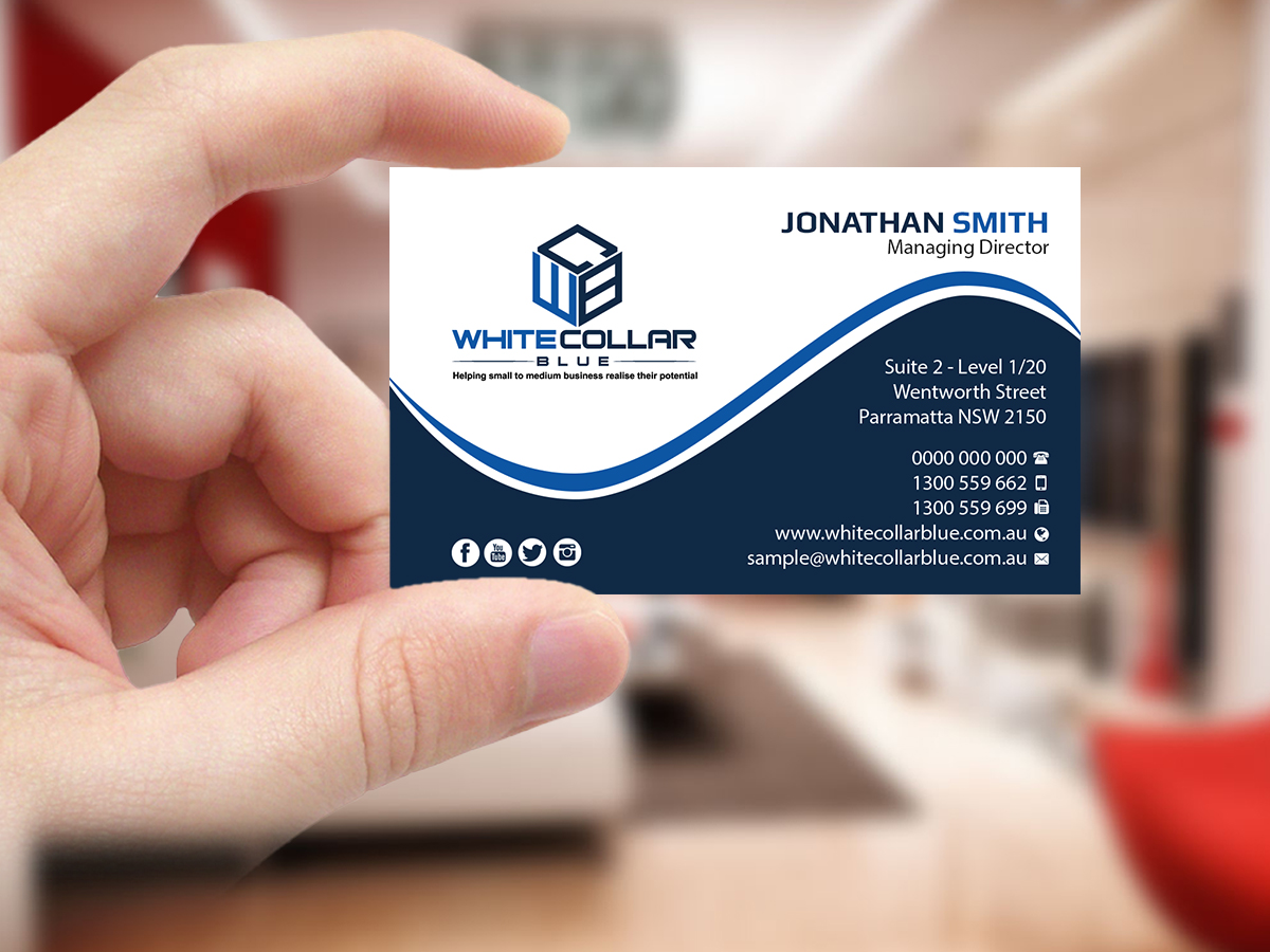 Visitenkarten-Design von Creations Box 2015 für WhiteCollarBlue | Design #15796109