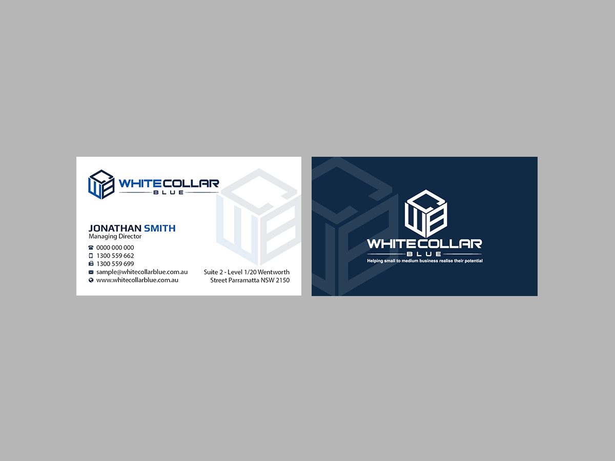 Diseño de Tarjeta de Presentación por Creations Box 2015 para WhiteCollarBlue | Diseño #15796119