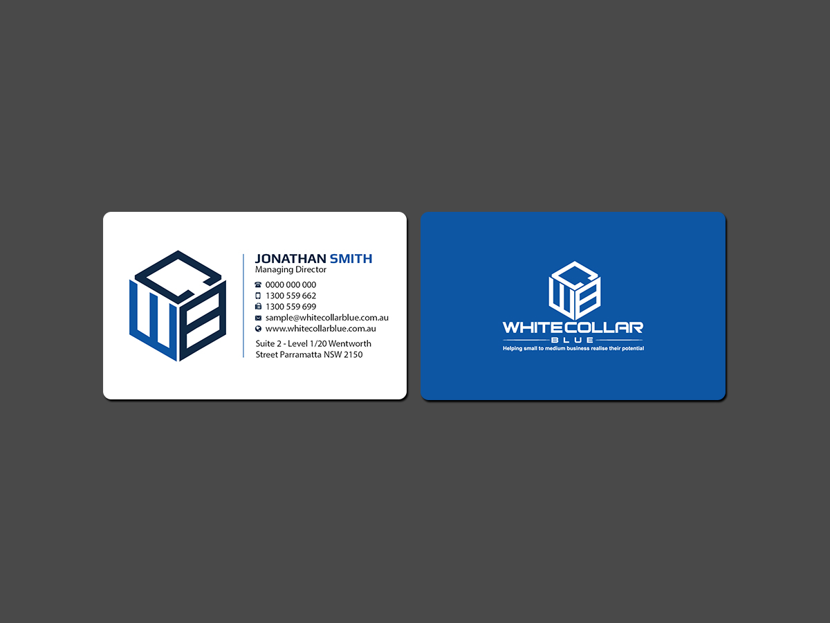 Visitenkarten-Design von Creations Box 2015 für WhiteCollarBlue | Design #15800511