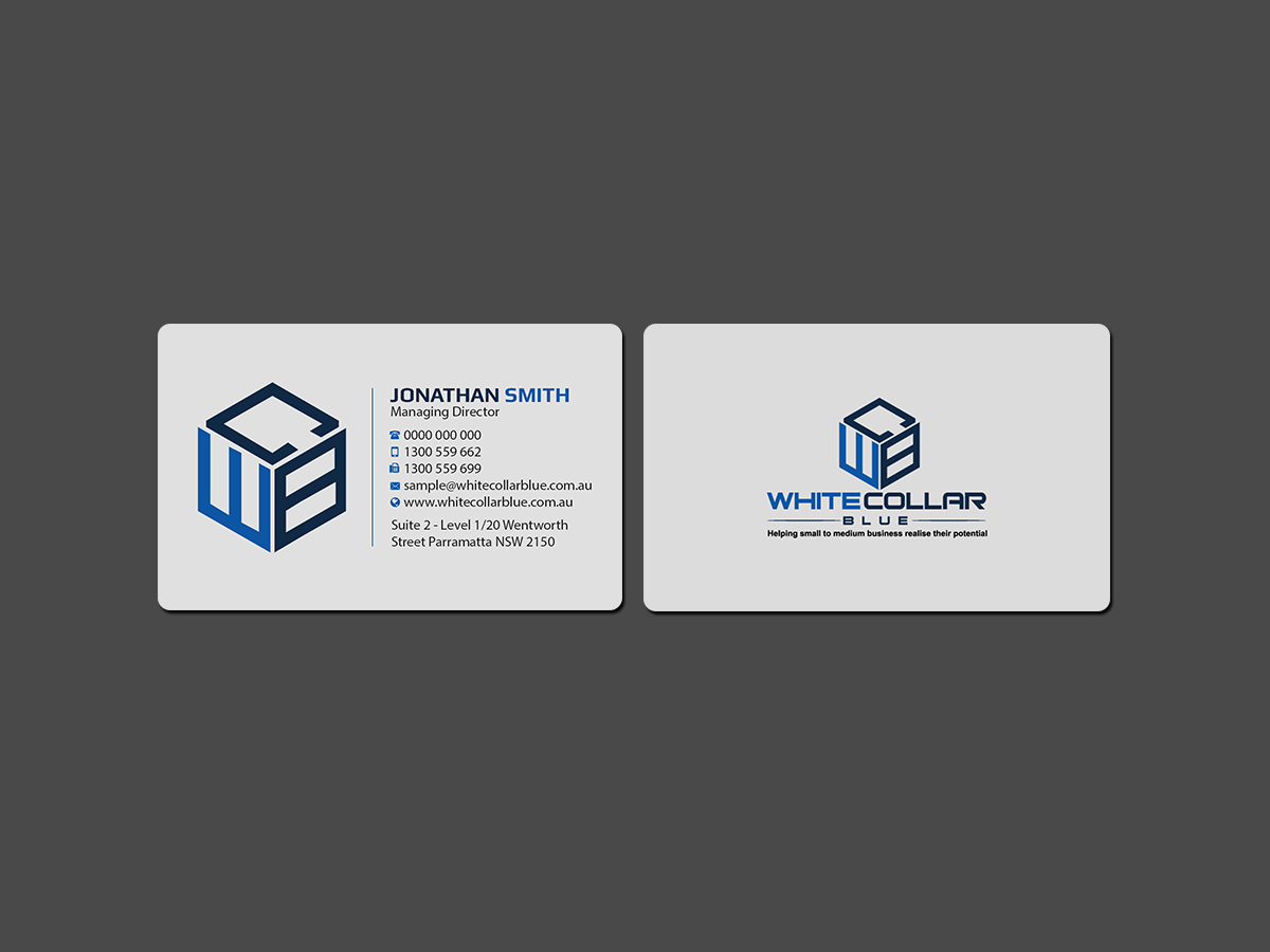 Visitenkarten-Design von Creations Box 2015 für WhiteCollarBlue | Design #15800517