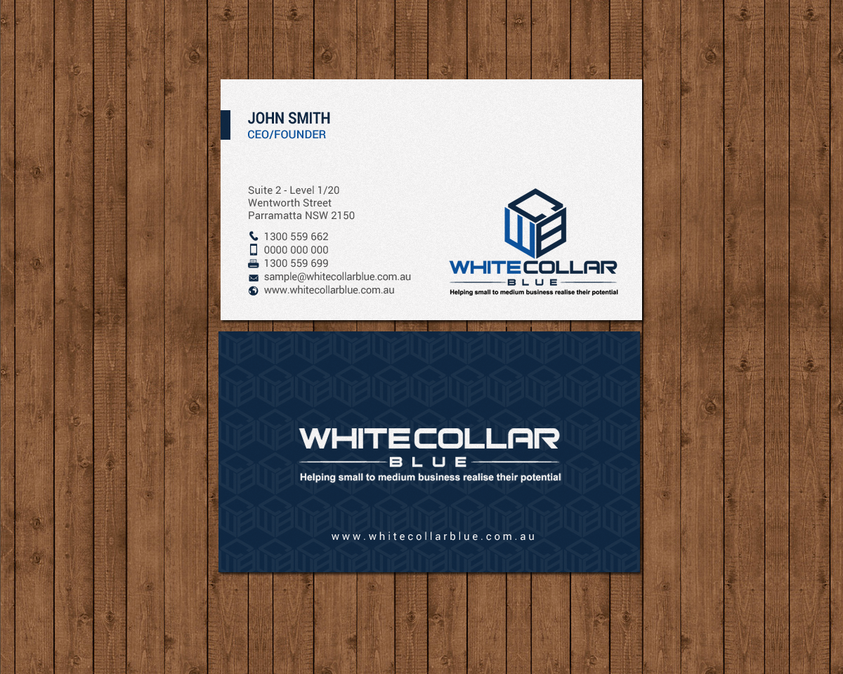 Diseño de Tarjeta de Presentación por chandrayaan.creative para WhiteCollarBlue | Diseño #15812528