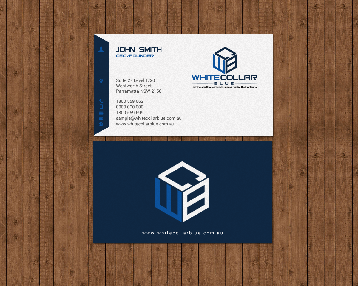 Business Card Design by chandrayaan.creative for WhiteCollarBlue | Design #15812532