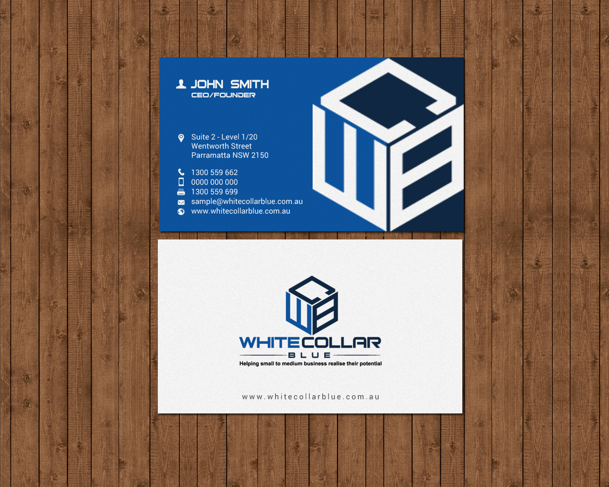 Business Card Design by chandrayaan.creative for WhiteCollarBlue | Design #15812534